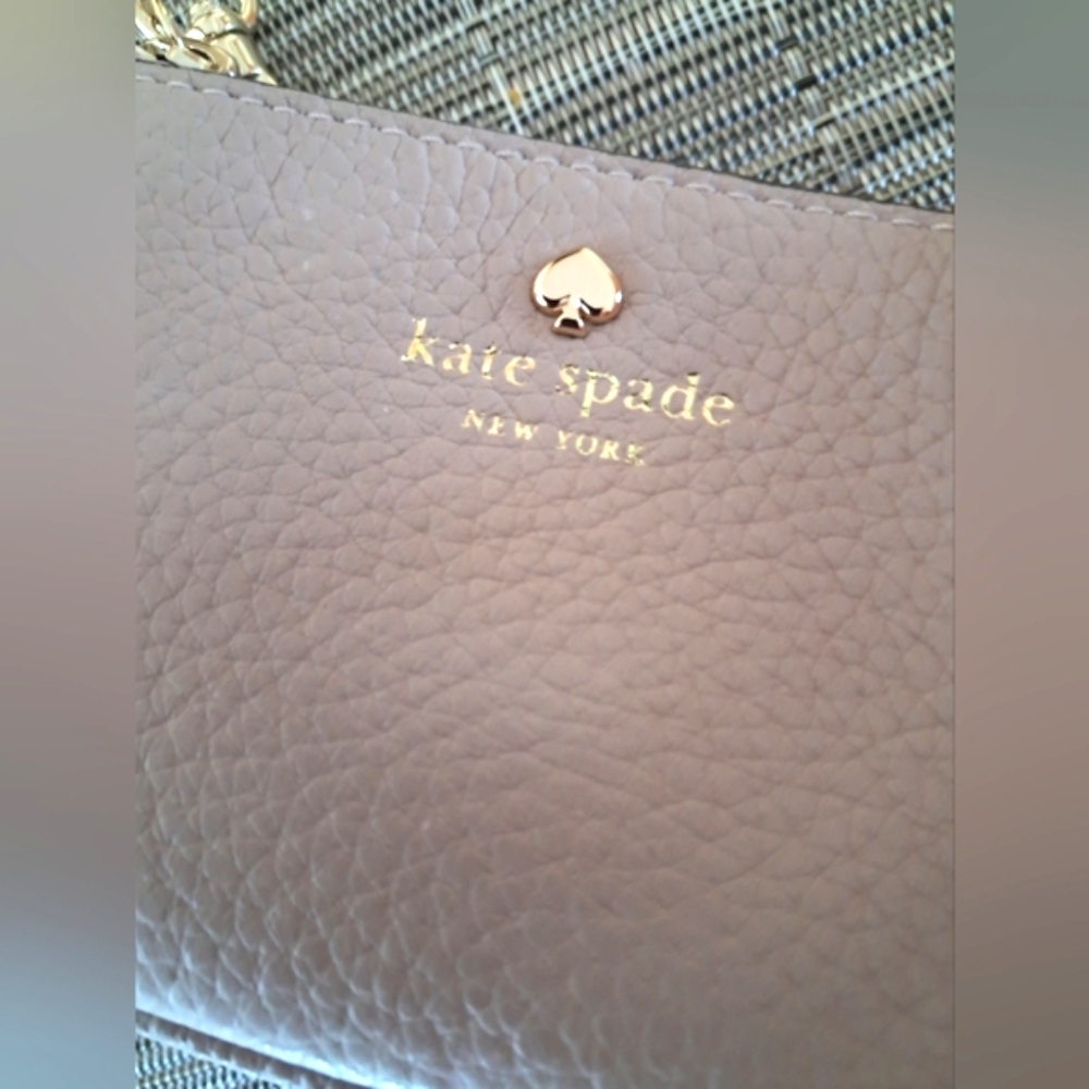 Kate Spade Leather Pouch With Clasp Cozy Grey New Without Tag - Picture 3 of 6